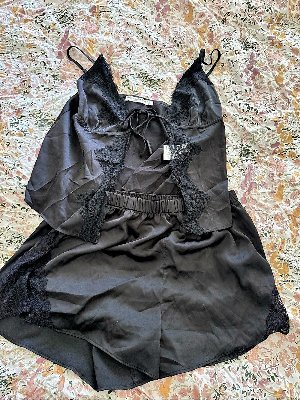 Abercrombie & Fitch Black Lace Chemise Size Small top medium bottom